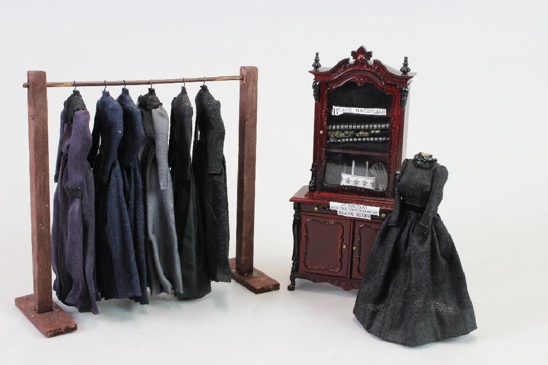 Mourning dresses, dress stand and Mannequin: Mourning dresses by Joyce Bernard, dress stand - custom; and Mannequin Joyce Bernard
