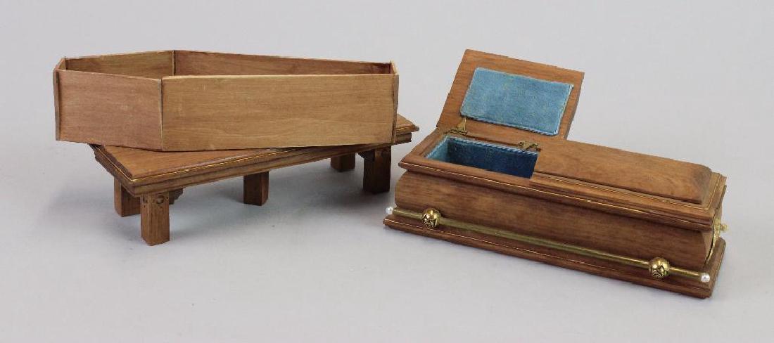 Coffin and coffin stand George and empty coffin: Coffin and coffin stand George Becker and empty coffin AU