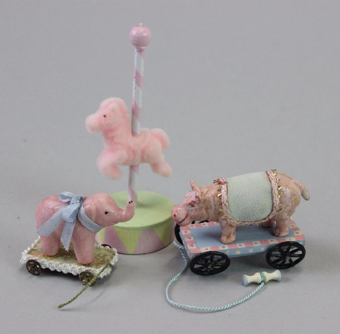 Rolling Hippo toy, Elephant pull toy, horse toy (1 of 1)