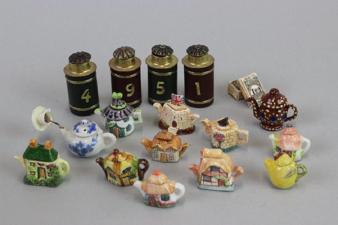 Tea canisters; porcelain teapots, "pouring " tea pot (1 of 5)