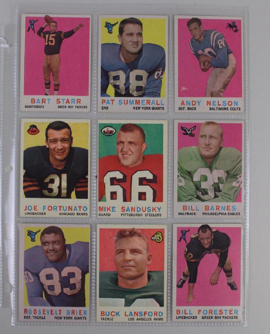 FOOTBALL GREATS - LOT OF 9: T.C.G. - Rub coin for magic answer, B. Starr, P. Summerall, A. Nelson, J. Fortunato, M. Sandusky, B. Barnes, R. Grier, B. Lansford, B. Forester