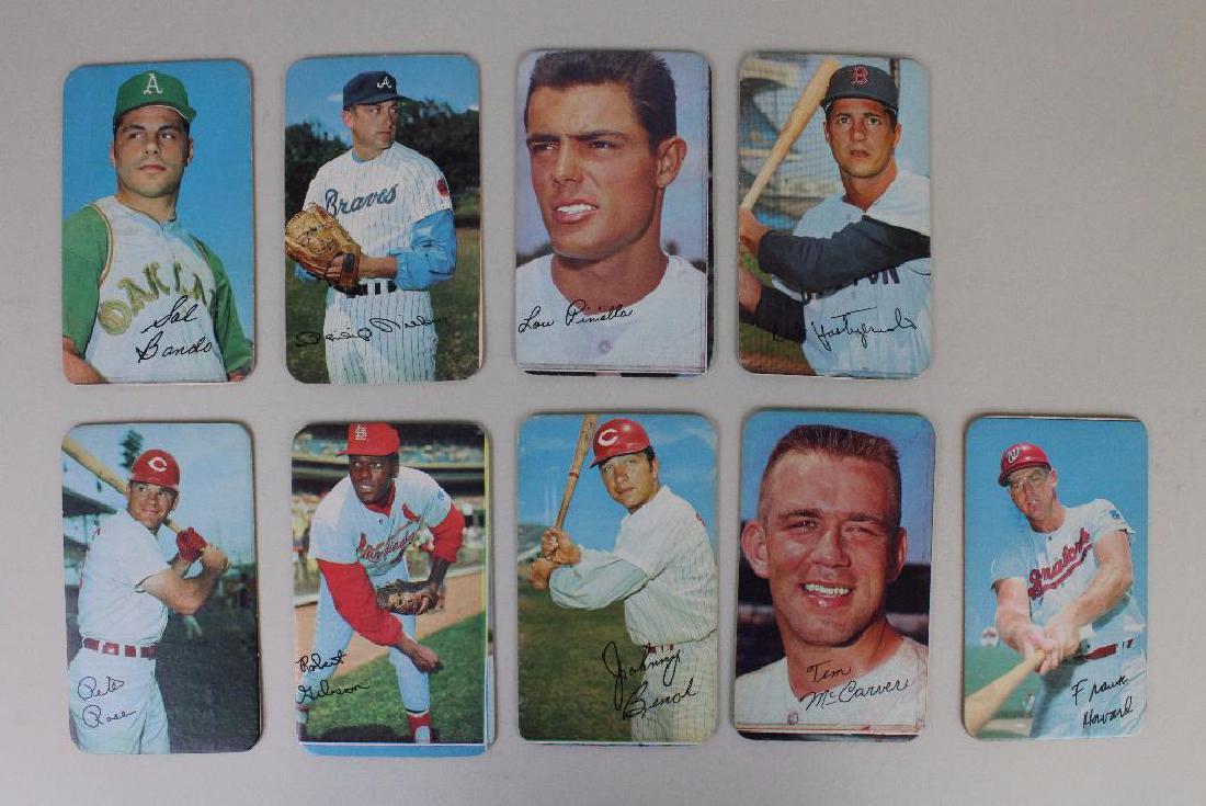 BASEBALL PHOTO CARDS - TOPPS: T.C.G. - R. ROSE, GIBSON, J. BENCH, BROCK, McCARVER, NICE GROUP, 15 CARD LOT