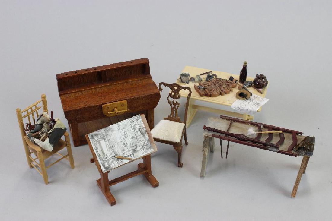 Workbench, design table, desk, chair, unfinished chair (1 of 6)