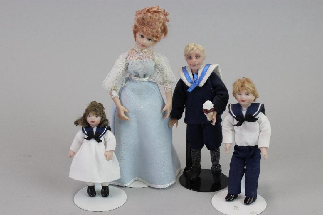 Young lady doll and three children dolls: Jill & Caroline Nix; Julie Campbell; AU