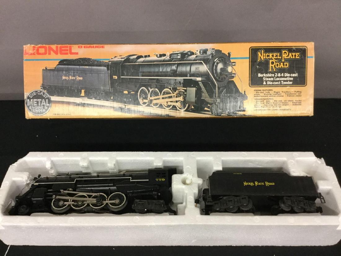 Lionel Die-cast Metal Engine and Tender: Nickel Plate Road Berkshire 2-8-4 Die-cast Steam Locomotive & Die-cast Tender, 6-8215, 0 guage.