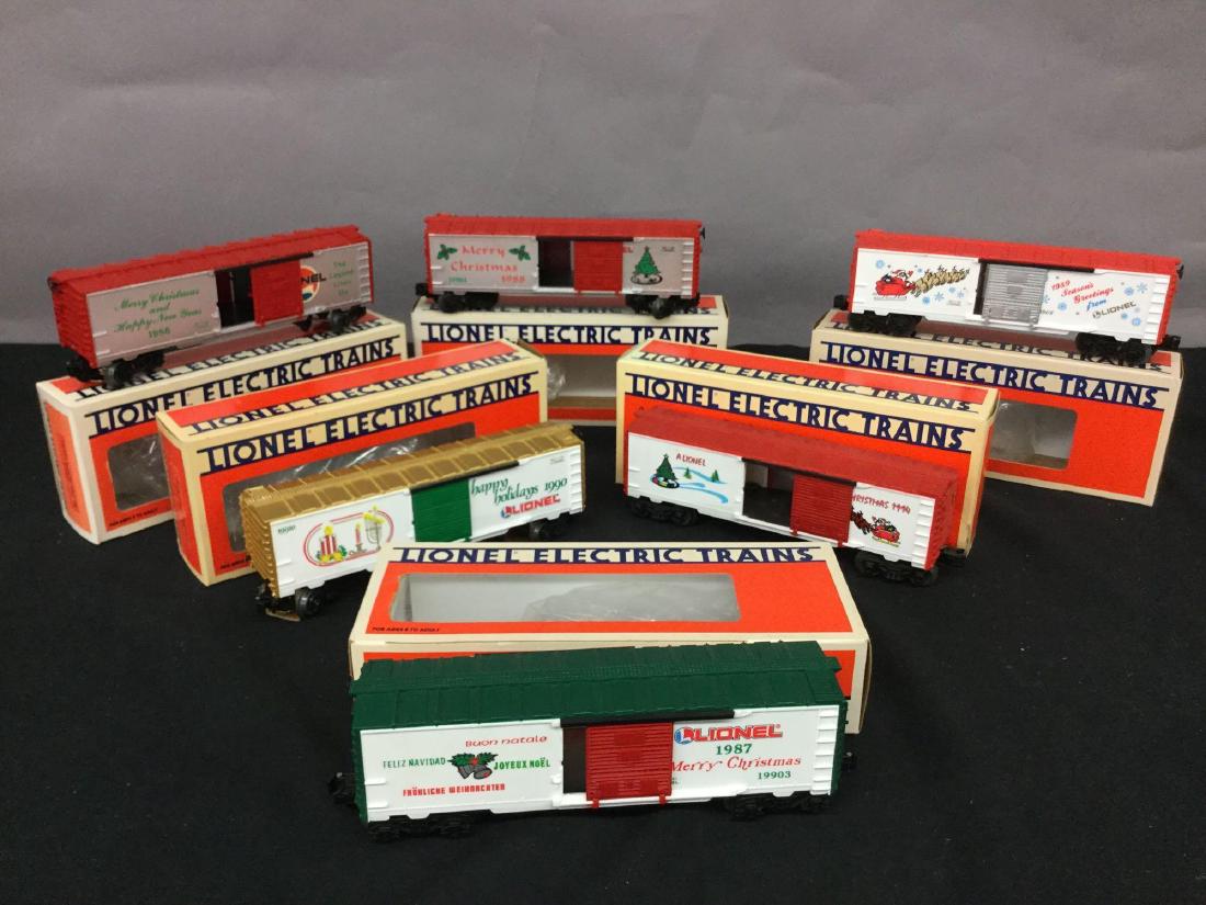 Grouping of six Lionel Christmas Trains (1 of 10)