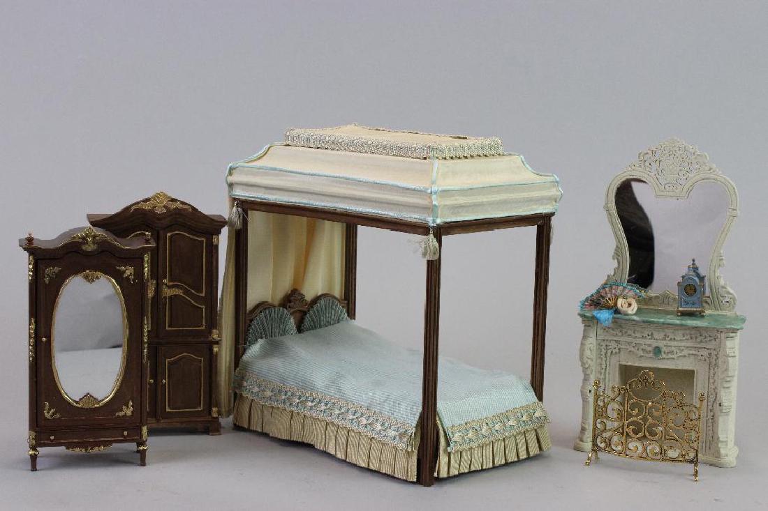 Master bed; Fireplace screen; Fireplace; 2 Armoires: Master bed D. Birnberg; 2 Armoires, fireplace and fireplace screen - D. Birnberg finished