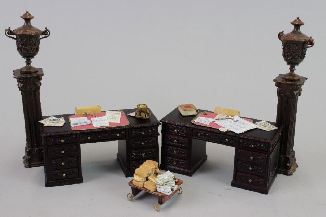 pedestals; Urns; 2 desks; Vault wagon & gold bars (1 of 6)