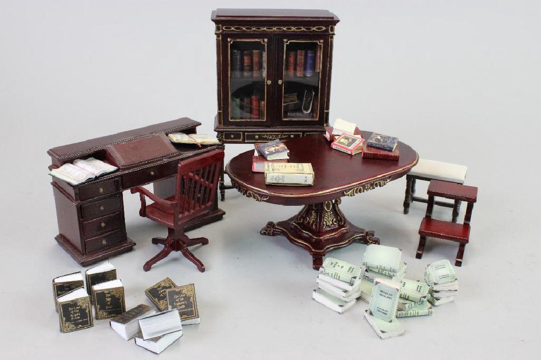 Desk and chair, cabinet, books, stools, Shakespear (1 of 6)