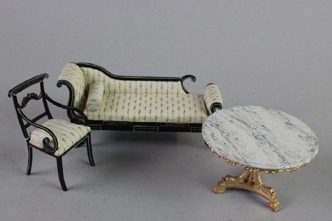 Chair, chaise, marble table (1 of 5)