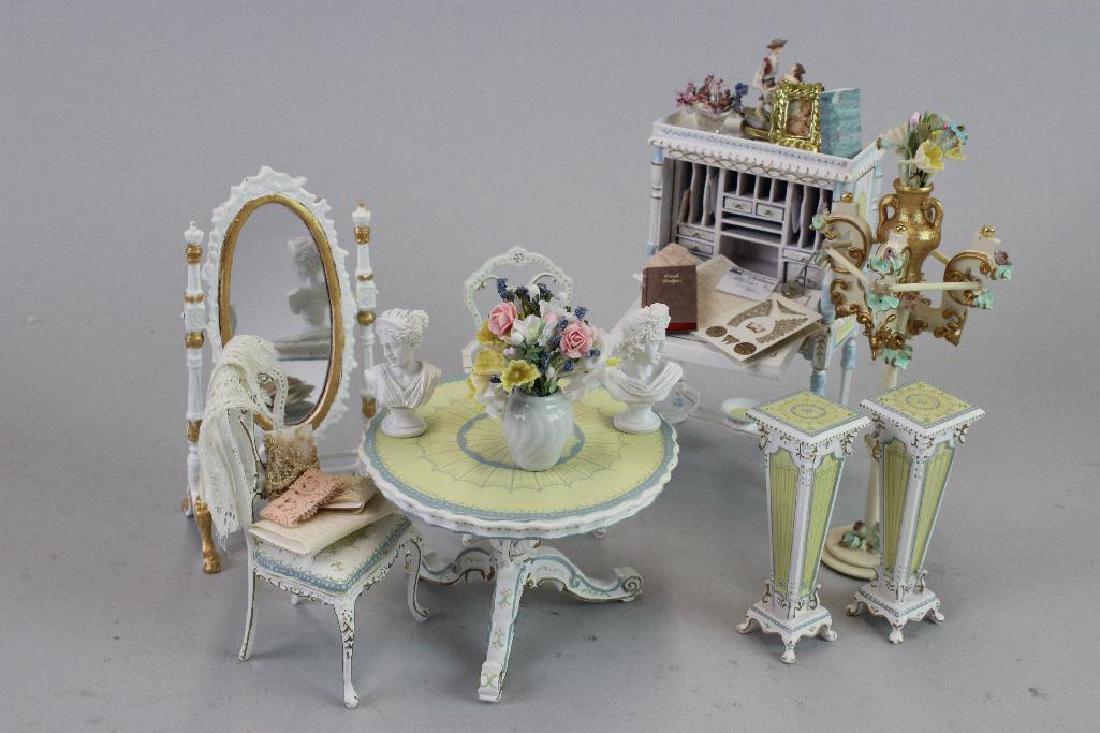 Desk, chair; round table; side chair; pedestals; busts (1 of 5)