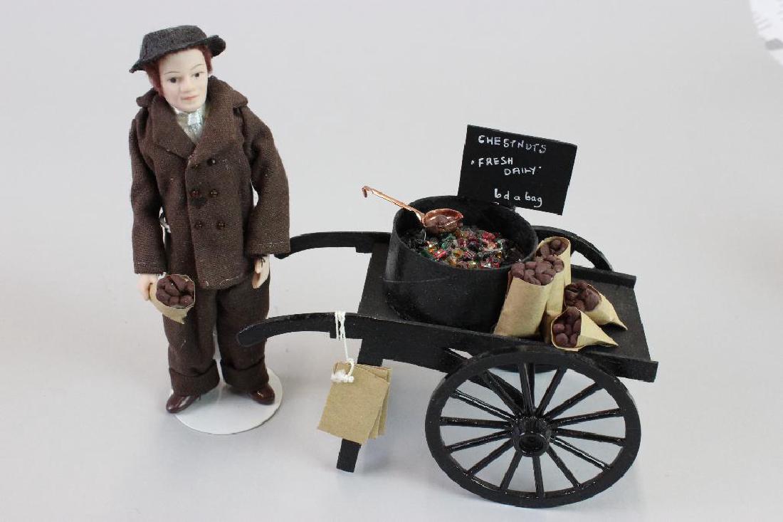 Chestnut seller cart, seller dol: Hot chestnut Seller cart AU; Hot Chesnut seller AU