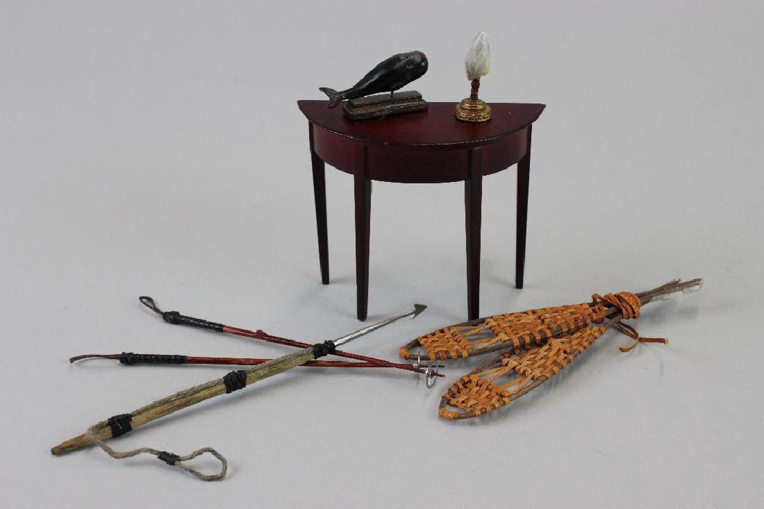 Miscellaneous Sporting Items: Ski poles and snow shoes Nantasy Fantasy; Harpoon Nantasy Fantasy; Table with whale and whale tooth AU