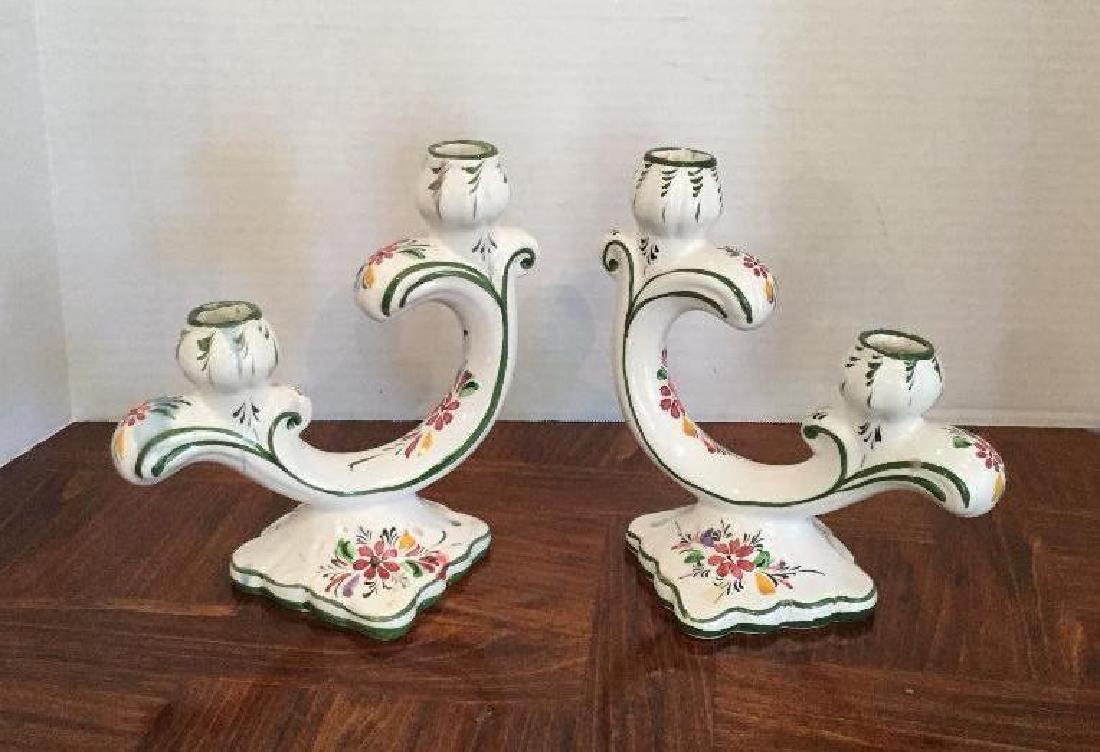 Portuguese double candlestick holders (1 of 4)