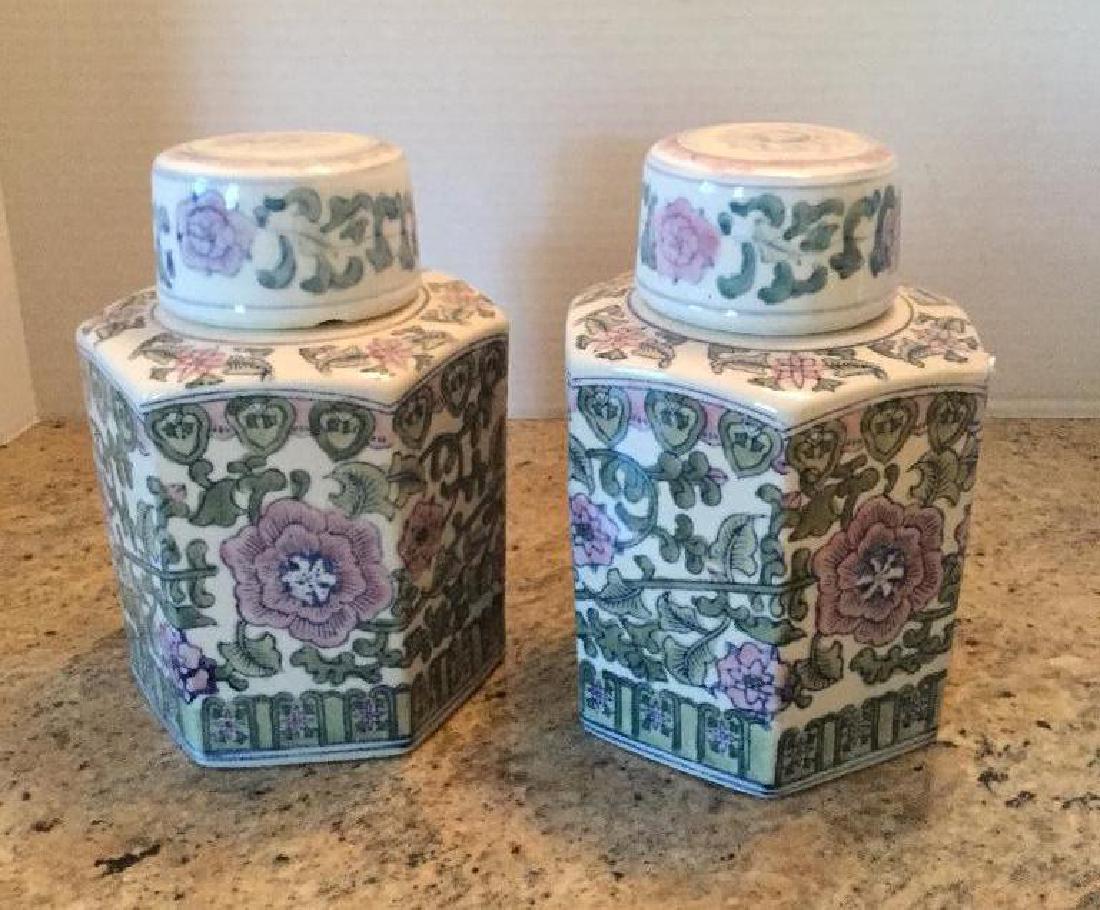 2 small decorative jars with lids (1 of 3)