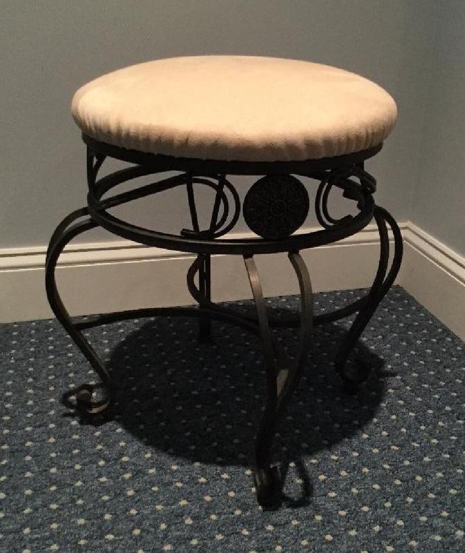 Iron Upholstered Vanity Stool (1 of 3)