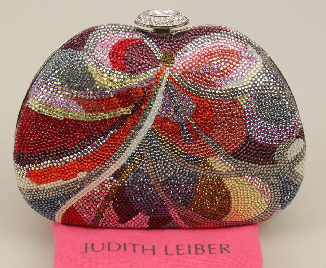 Judith Leiber Clutch: Floral beaded embellishment with chain and satin change purse. 