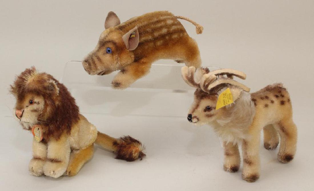 LOT OF (3) TAGGED VINTAGE STEIFF MOHAIR ANIMALS: PIG, (1 of 1)