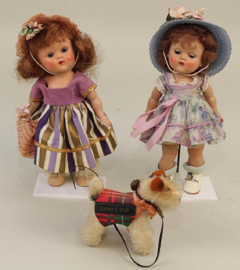 PAIR OF 8" HP VOGUE 1950-53 PL STRUNG GINNY DOLLS AND (1 of 4)