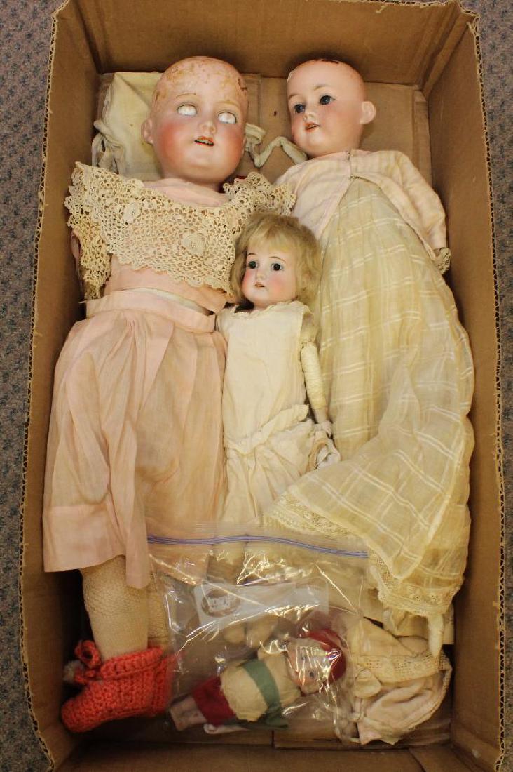 BODY PARTS & SUPPLIES: LOT OF (3) ANTIQUE BISQUE HEAD (1 of 2)