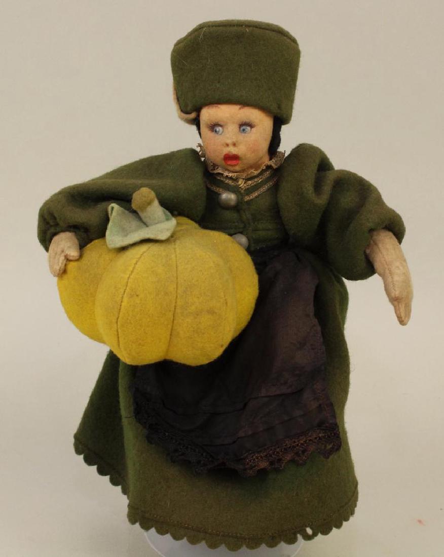 9" UNMARKED ALL ORGINAL ANTIQUE LENCI MINIATURE: WOMAN (1 of 2)