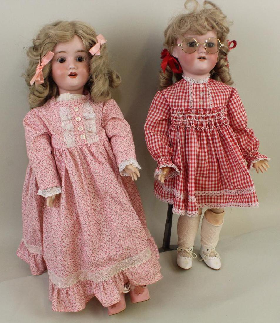 PAIR OF ANTIQUE BISQUE HEAD DOLLS: 21" SPECIAL GERMANY (1 of 9)