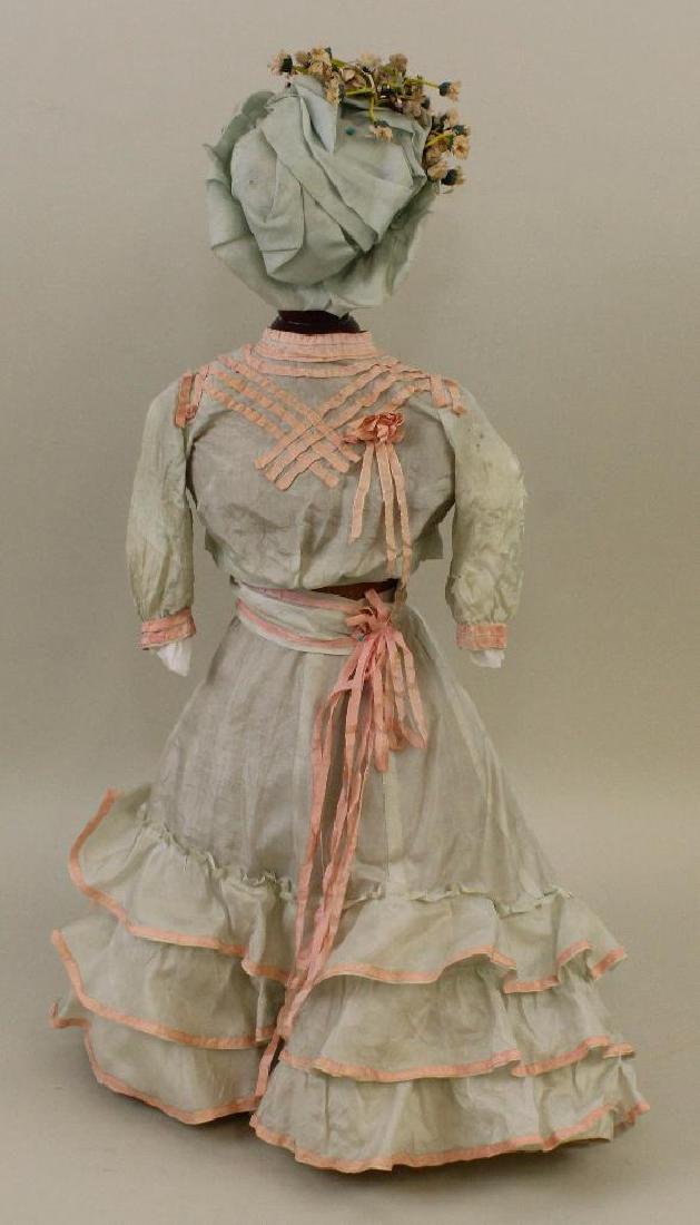 3 PC. ANTIQUE DOLL OUTFIT ON MANNIKIN:  SILK DRESS & (1 of 5)
