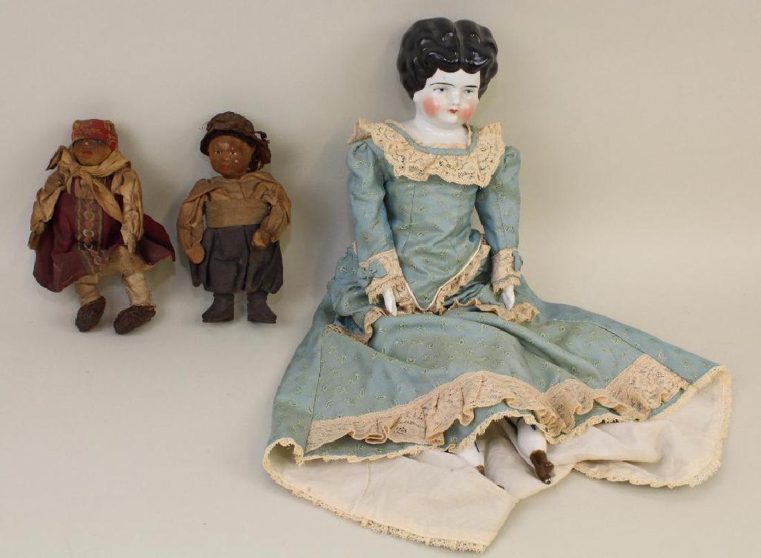 LOT OF (3) ANTIQUE DOLLS: LOWBROW CHINA AND PAIR OF (1 of 3)