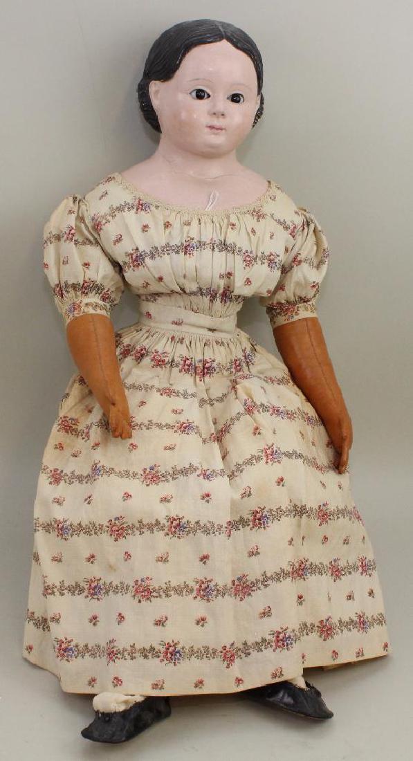 27" UNMARKED PRE-GREINER FLIRTY GLASS EYE FEMALE PAPIER (1 of 5)