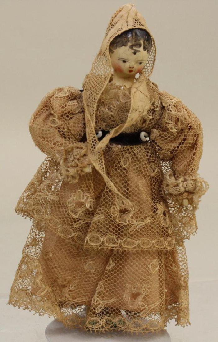 4 1/4" EARLY TO MID 19th c. PEG WOODEN DOLL. (1 of 5)