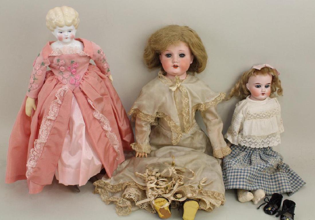 LOT OF (3) ANTIQUE DOLLS: LOWBROW CHINA;  (2) BISQUE (1 of 6)