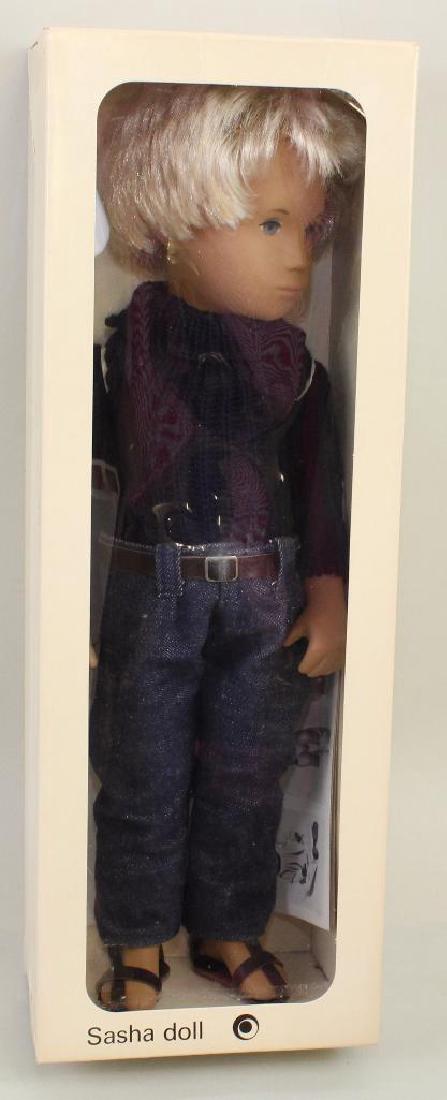 MIB NRFB 16" "GREGOR FAIR DENIMS" #4-305 D.367 USA: Box end reads: Sasha serie, Made in England. Imported exclusively into USA by Creative Playthings, Princeton, NJ. $18.95. (Box lid inserts with doll.)