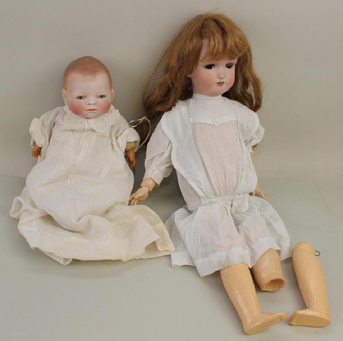 BODY PARTS & SUPPLIES: PAIR OF ANTIQUE BISQUE HEAD (1 of 6)