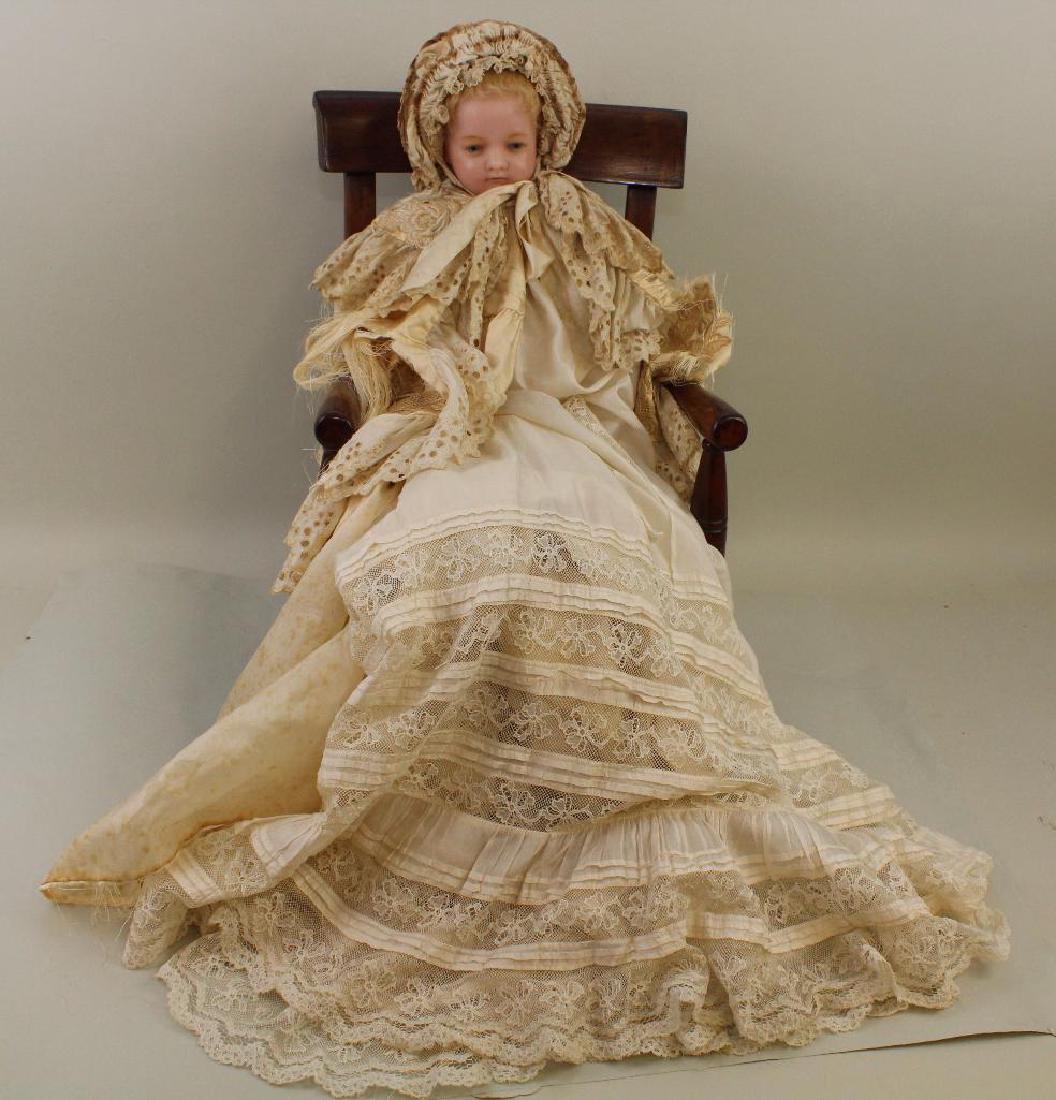 LOT:  23" PIEROTTI POURED WAX CHILD  DOLL AND ANTIQUE (1 of 9)