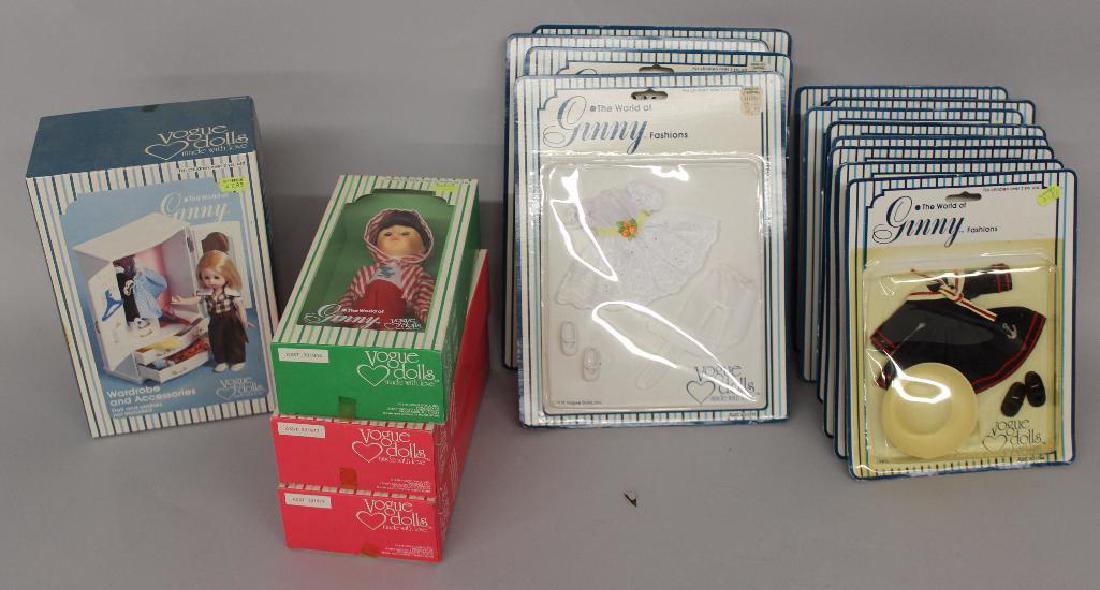 LOT OF 1978 NRFB VOGUE GINNY DOLLS, CLOTHING, WARDROBE; (1 of 4)