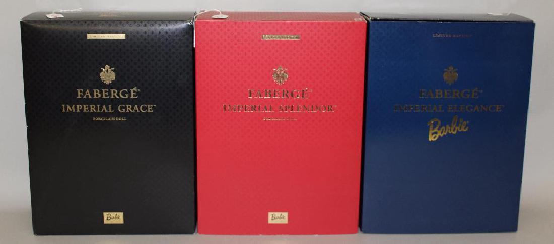 LOT OF (3) MIB NRFB PORCELAIN "FABERGE" BARBIE DOLLS. (1 of 2)