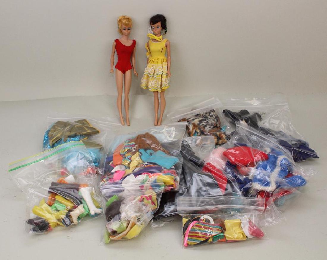 LOT OF BARBIE FAMILY: (2)  DOLLS, MISC. CLOTHING, SHOES (1 of 4)