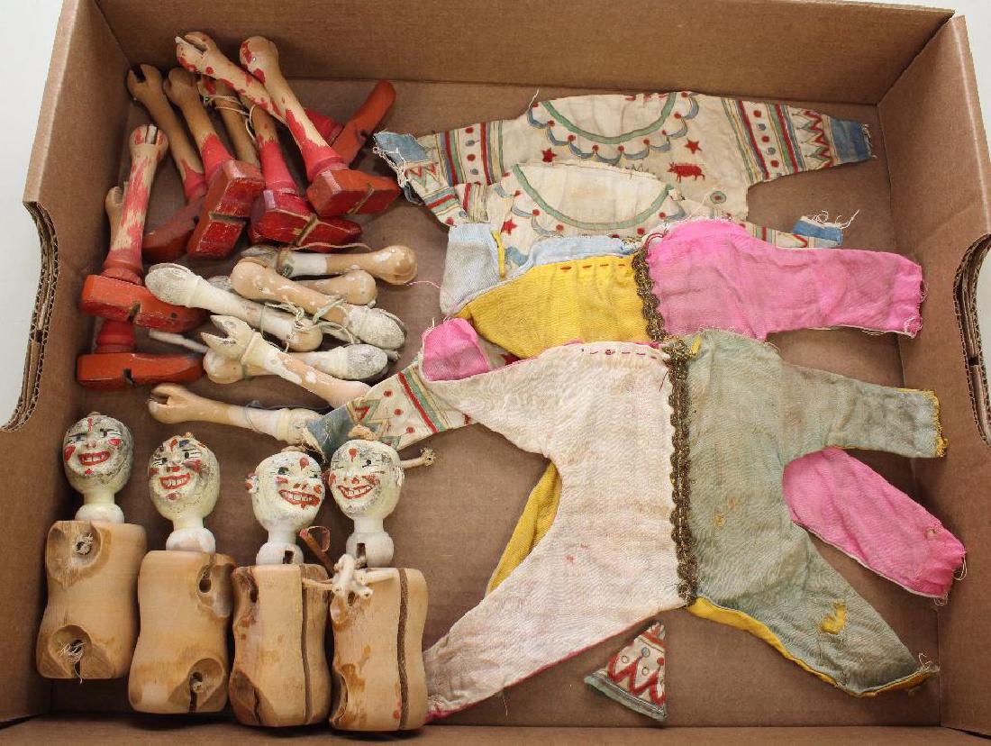 LOT OF SCHOENHUT CLOWN PARTS. (1 of 2)