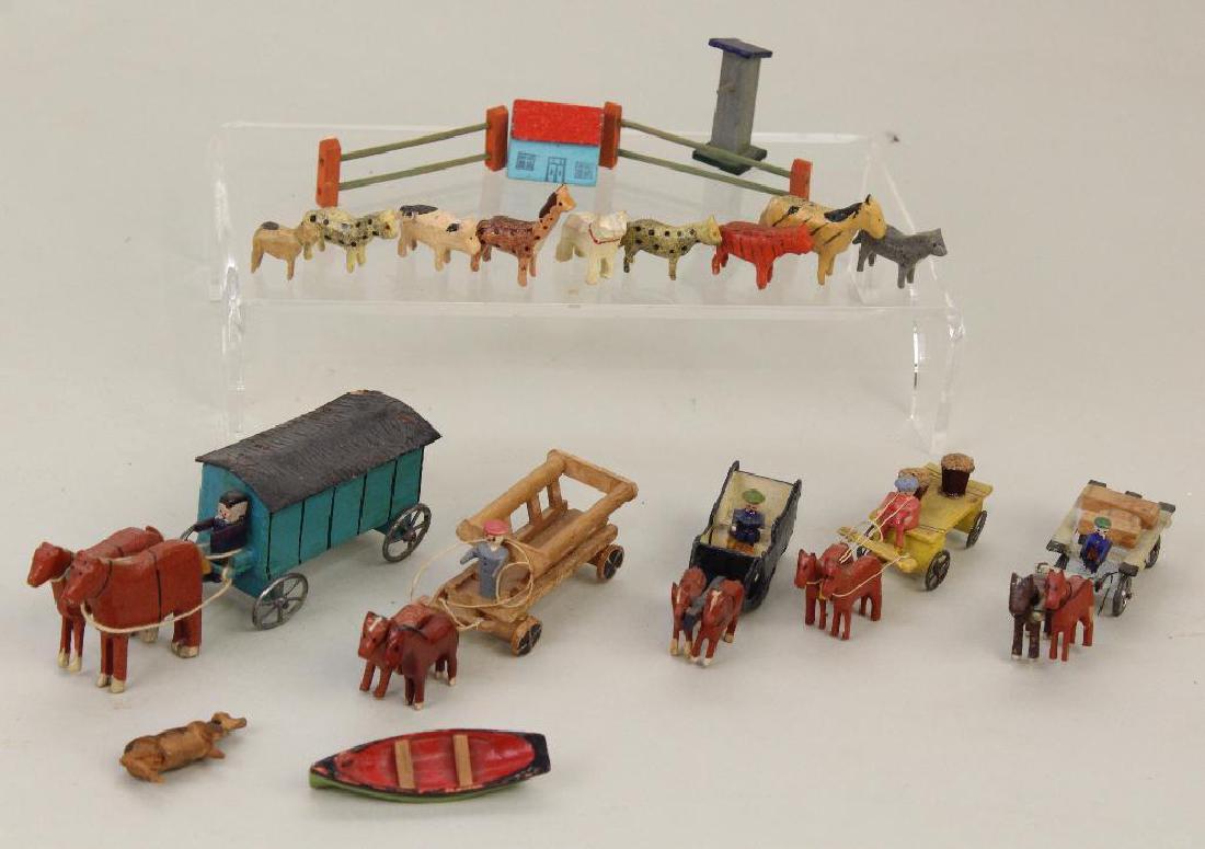LOT OF MINI GERMAN WOODEN TOYS. (1 of 4)