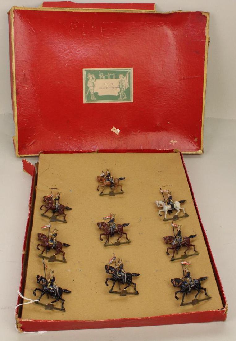 BOX OF GERMAN LEAD SOLDIERS: "REVIEW". (1 of 3)
