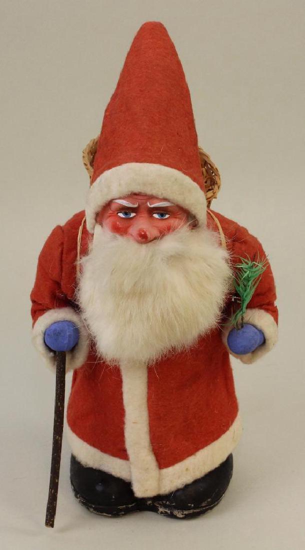 12" ANTIQUE PAPIER MACHE SANTA CLAUS FIGURE. (1 of 3)