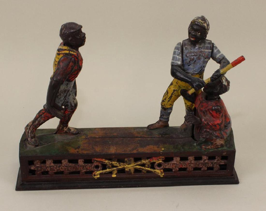 ANTIQUE CAST IRON BANK: "DARK TOWN BATTERY". (1 of 6)