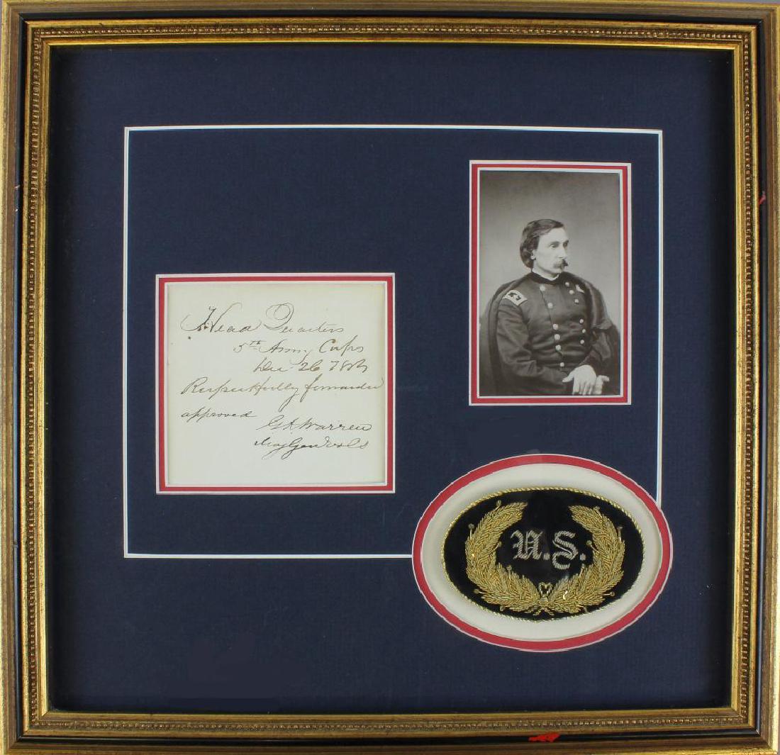 Civil War General Gouverneur Kemble Warren Autograph: Autograph of Gouverneur Kemble Warren (1830-1882) was a civil engineer and Union Army general during the American Civil War. Clip signature (3.25" x 3.5") signed "Headquarters, 5th Army Corps, Dec 26,