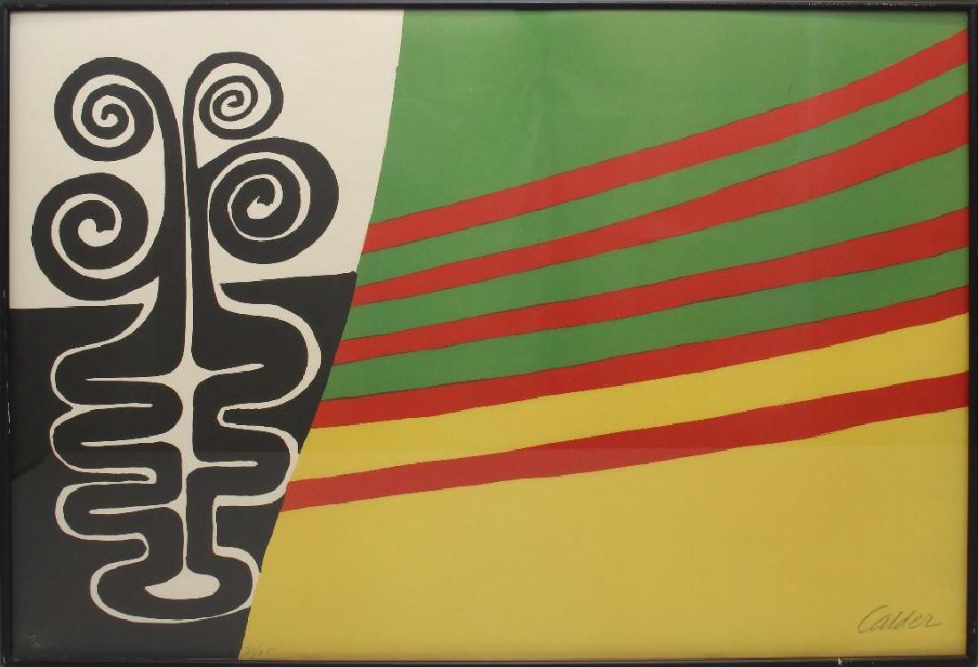 Alexander Calder (1898-1976, Connecticut, New York,: Lithograph, edition 71/75. Pencil signed "Calder" in lower right. 21.25"h x 29"w