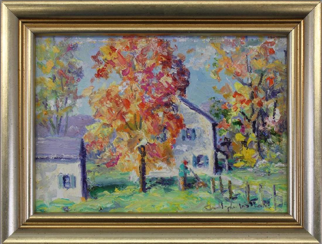 Christopher Willet (b.1959, Pennsylvania) "Buckingham: Oil on board. Signed "Christopher Willet" in lower right. 4.75"h x 6.5"w
