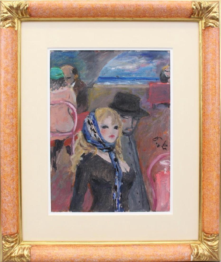 Bruno Paoli (1915-2005, Italy) "Al Mare": Oil on canvas. Signed and titled on reveres. 15.25"h x 11.5"w