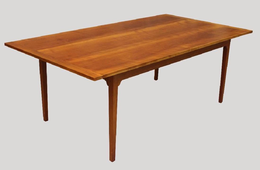 Attributed to Thomas Moser Cherrywood Dining Table: Three board top with perpendicular rabbet ends on tapered legs, 30"h x 84"w x 44.5"d.