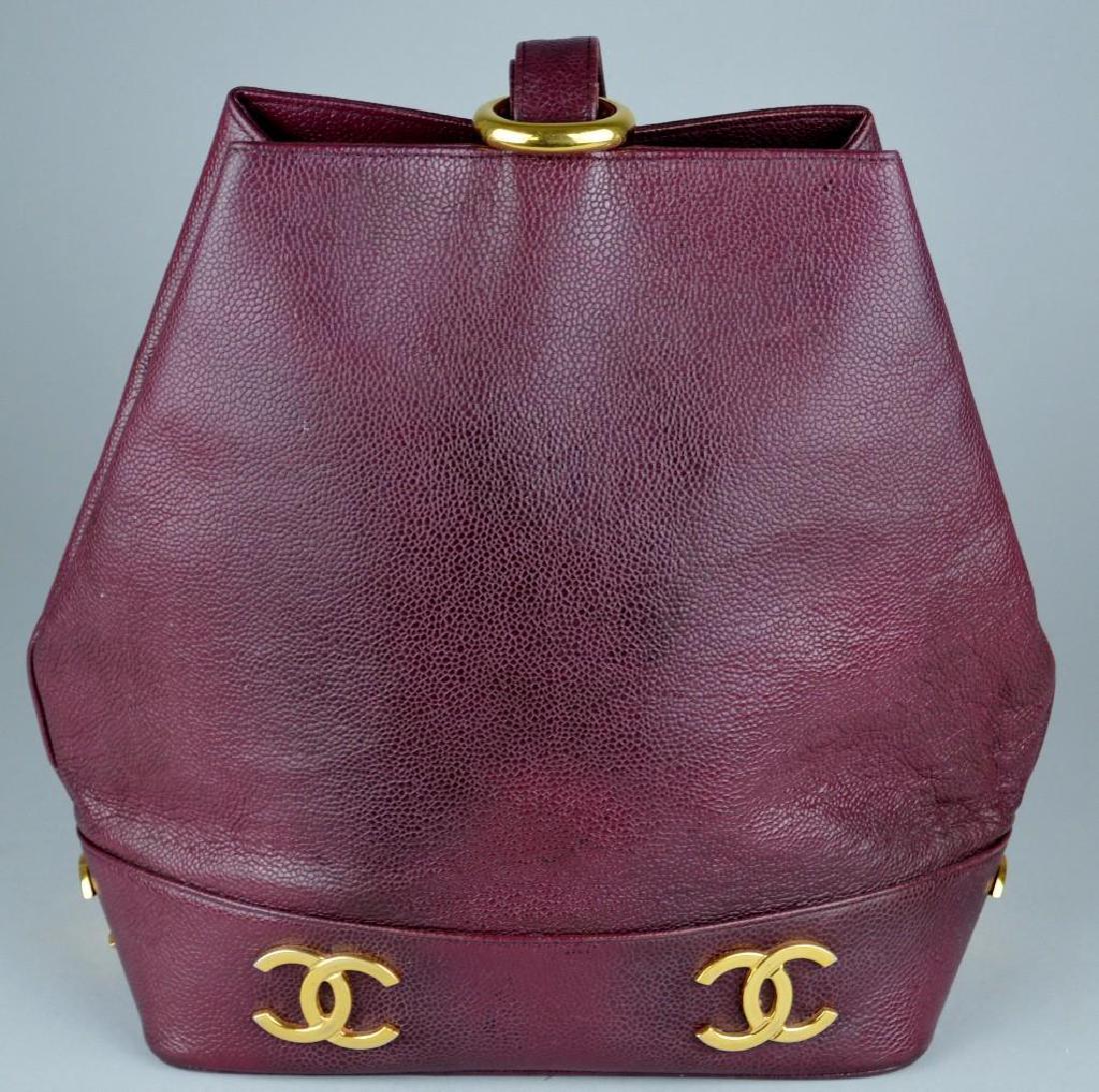 Chanel Cavier Handbag: Chanel Cavier handbag. Backpack style with dust jacket. Authentication sticker in pocket. Very gently used. 12"h x 12"w