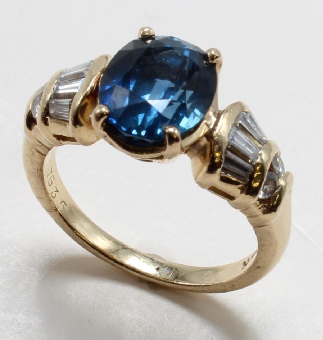 RING. SAPPHIRE AND DIAMOND. 14K YELLOW GOLD (1 of 6)