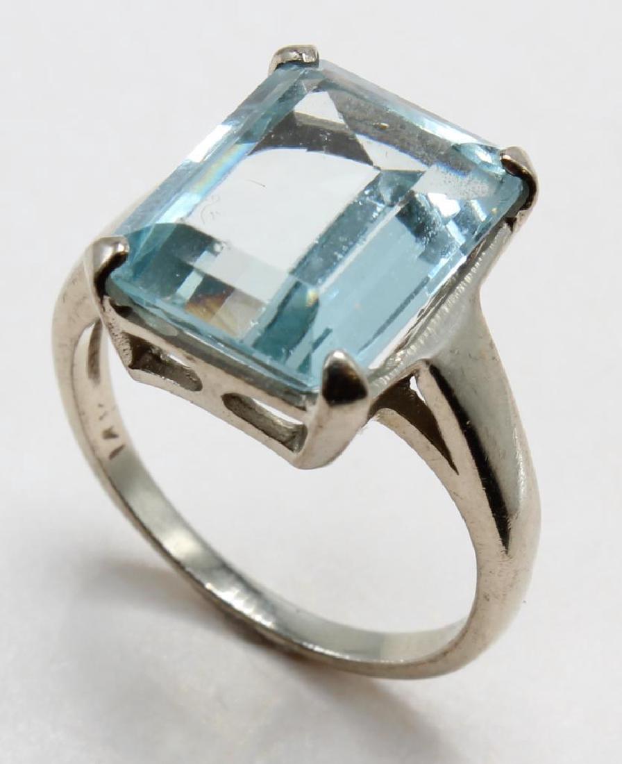 RING. AQUAMARINE. 14K WHITE GOLD (1 of 6)